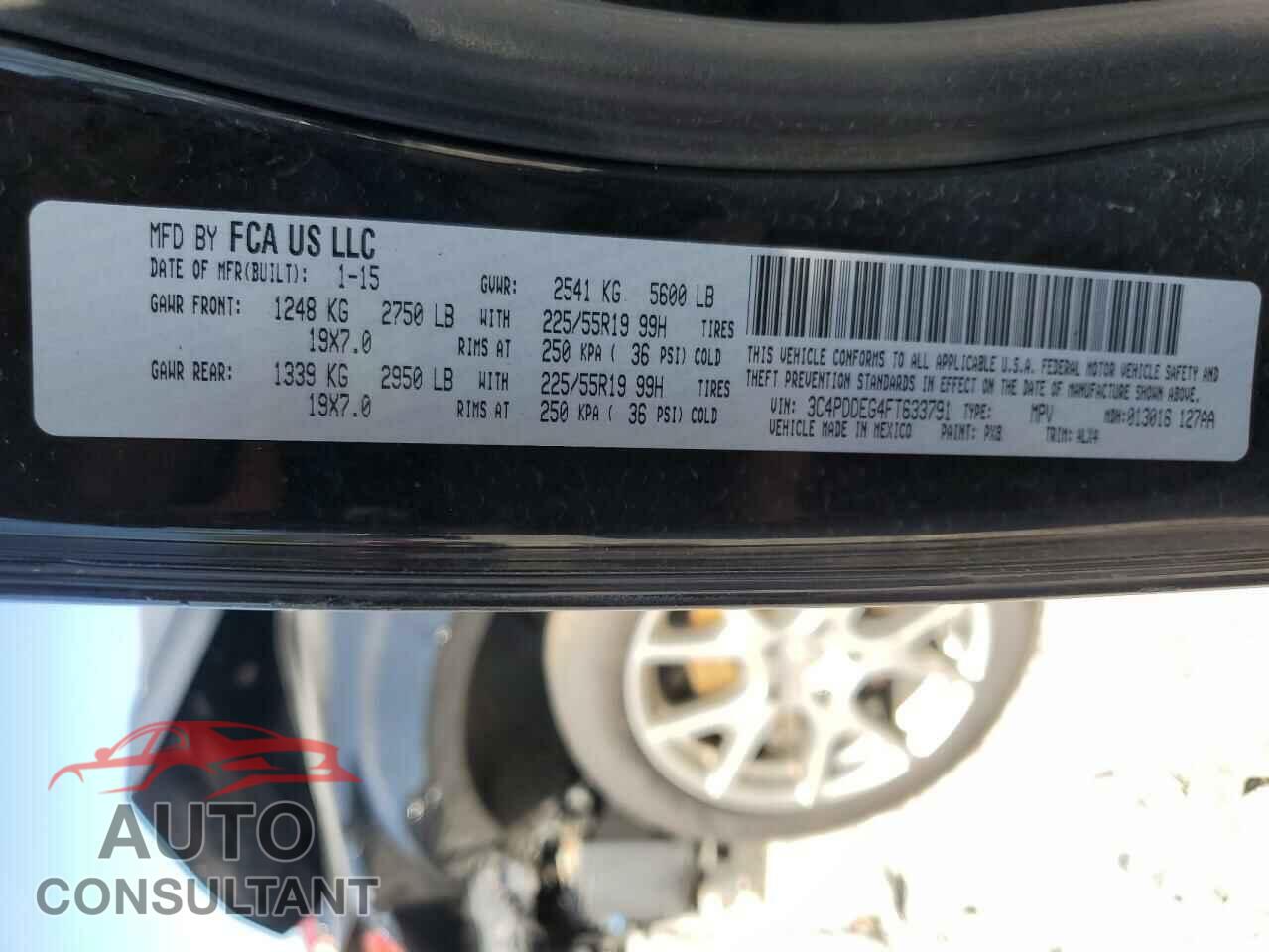 DODGE JOURNEY 2015 - 3C4PDDEG4FT633791
