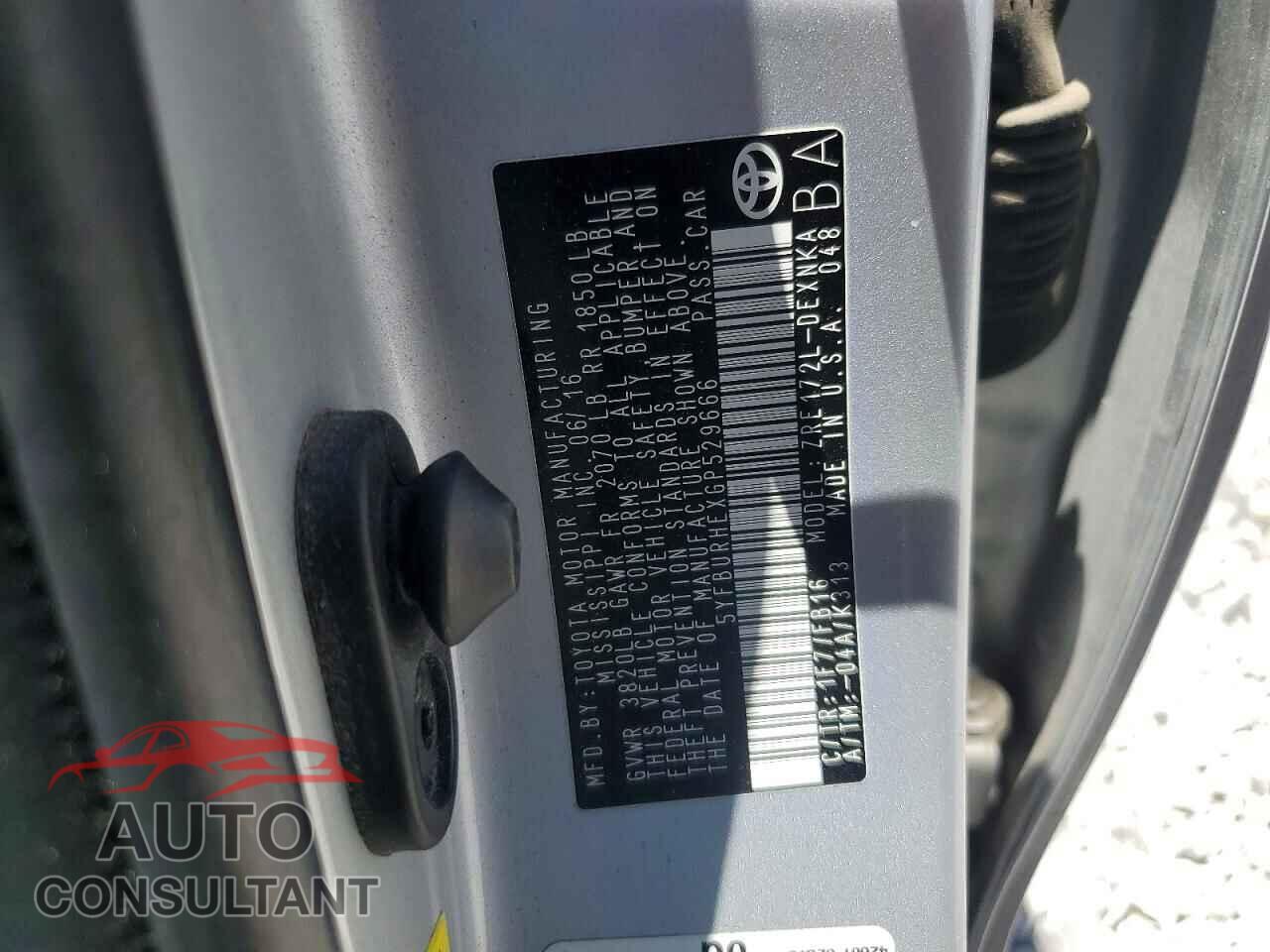 TOYOTA COROLLA 2016 - 5YFBURHEXGP529666