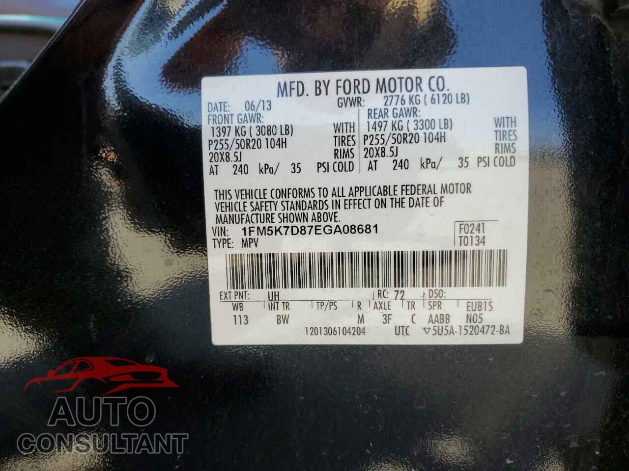 FORD EXPLORER 2014 - 1FM5K7D87EGA08681