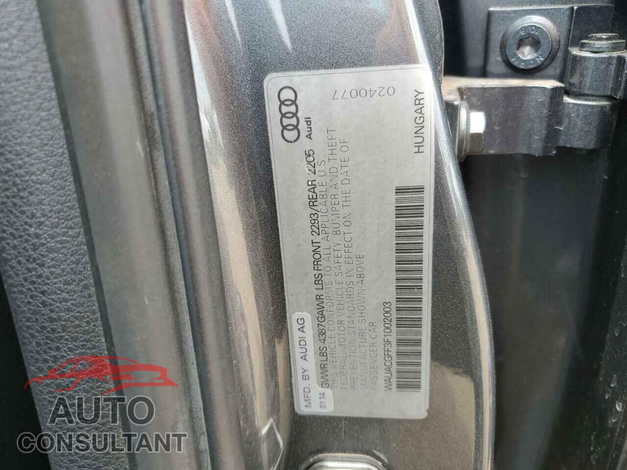 AUDI A3 2015 - WAUACGFF3F1002003
