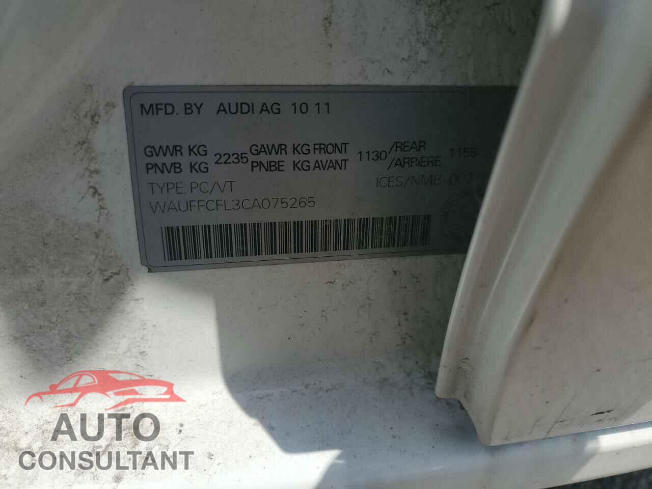 AUDI A4 2012 - WAUFFCFL3CA075265