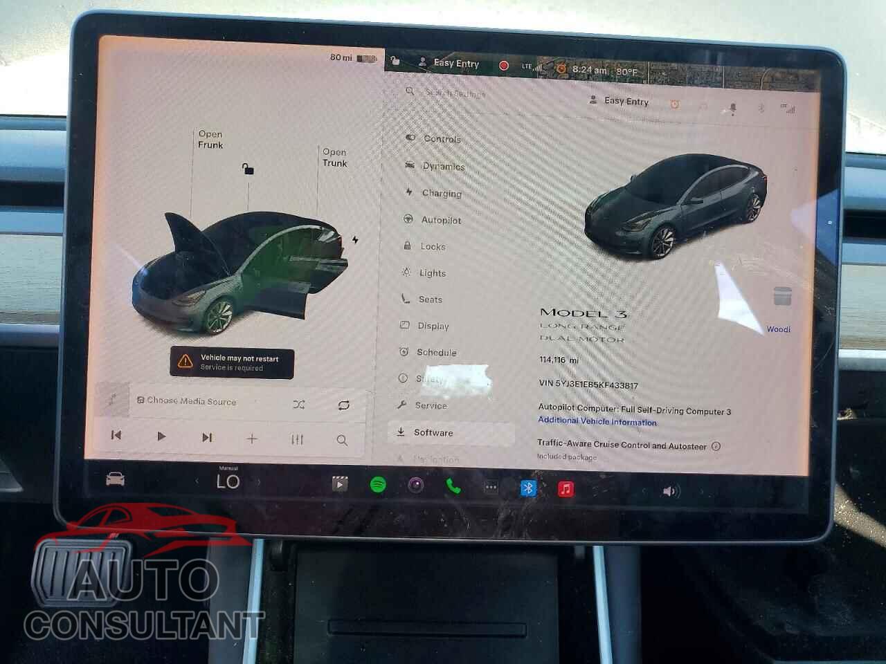 TESLA MODEL 3 2019 - 5YJ3E1EB5KF433817