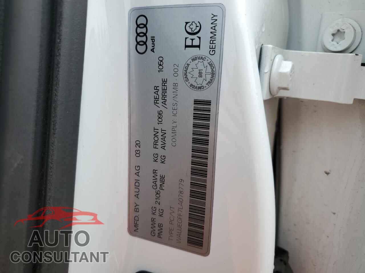 AUDI A3 2020 - WAUJEGFF7LA078779