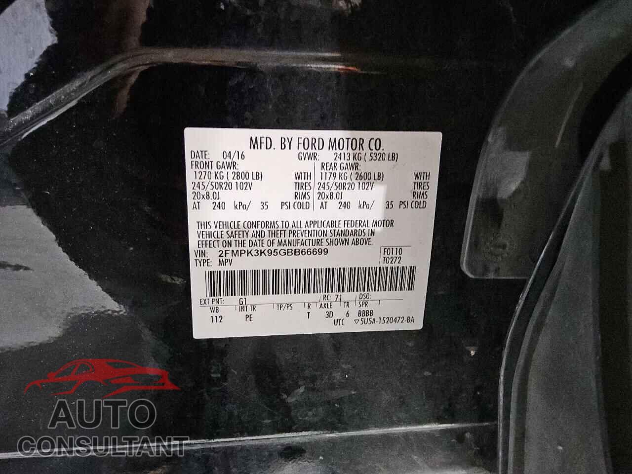 FORD EDGE 2016 - 2FMPK3K95GBB66699