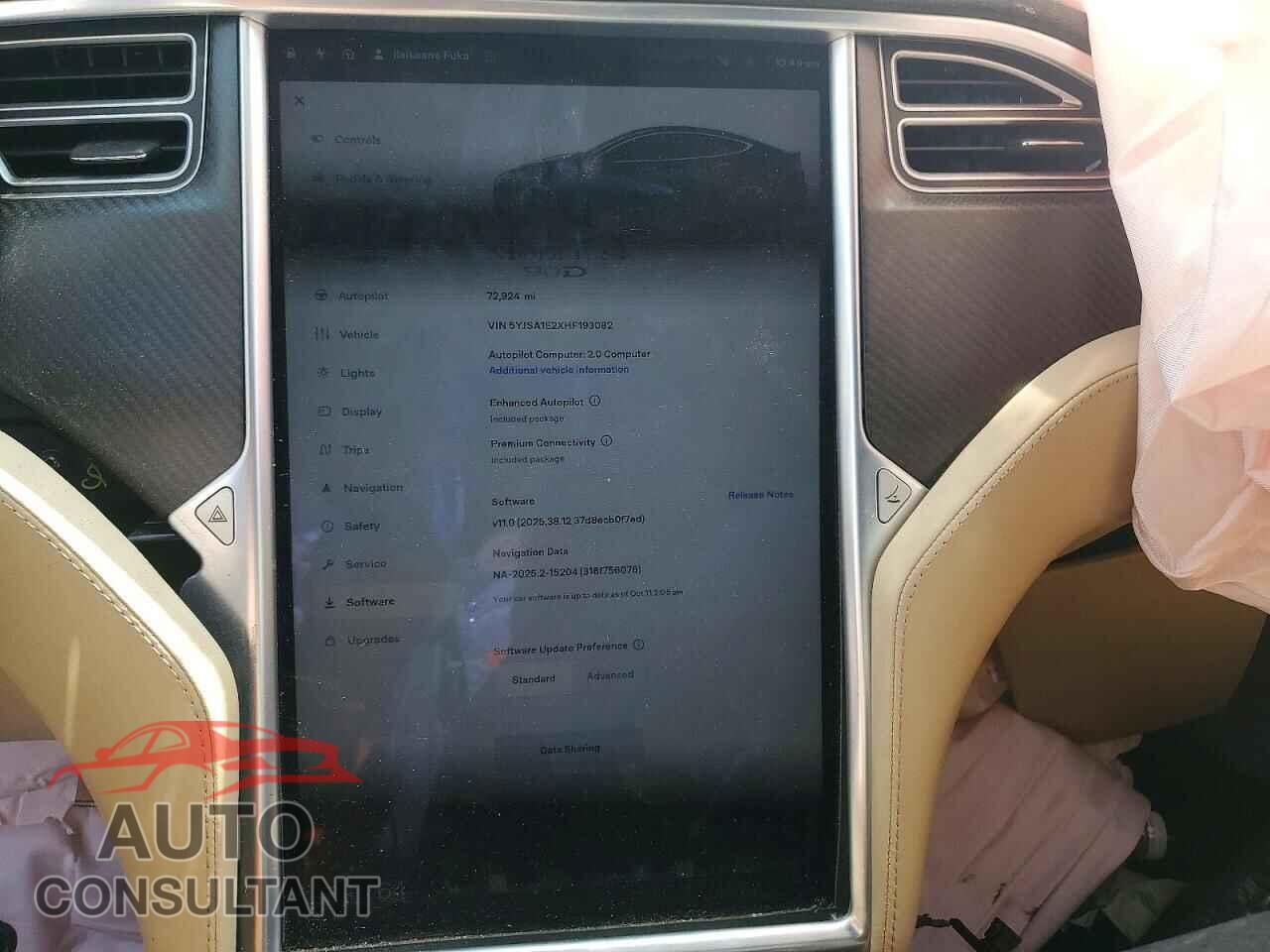 TESLA MODEL S 2017 - 5YJSA1E2XHF193082