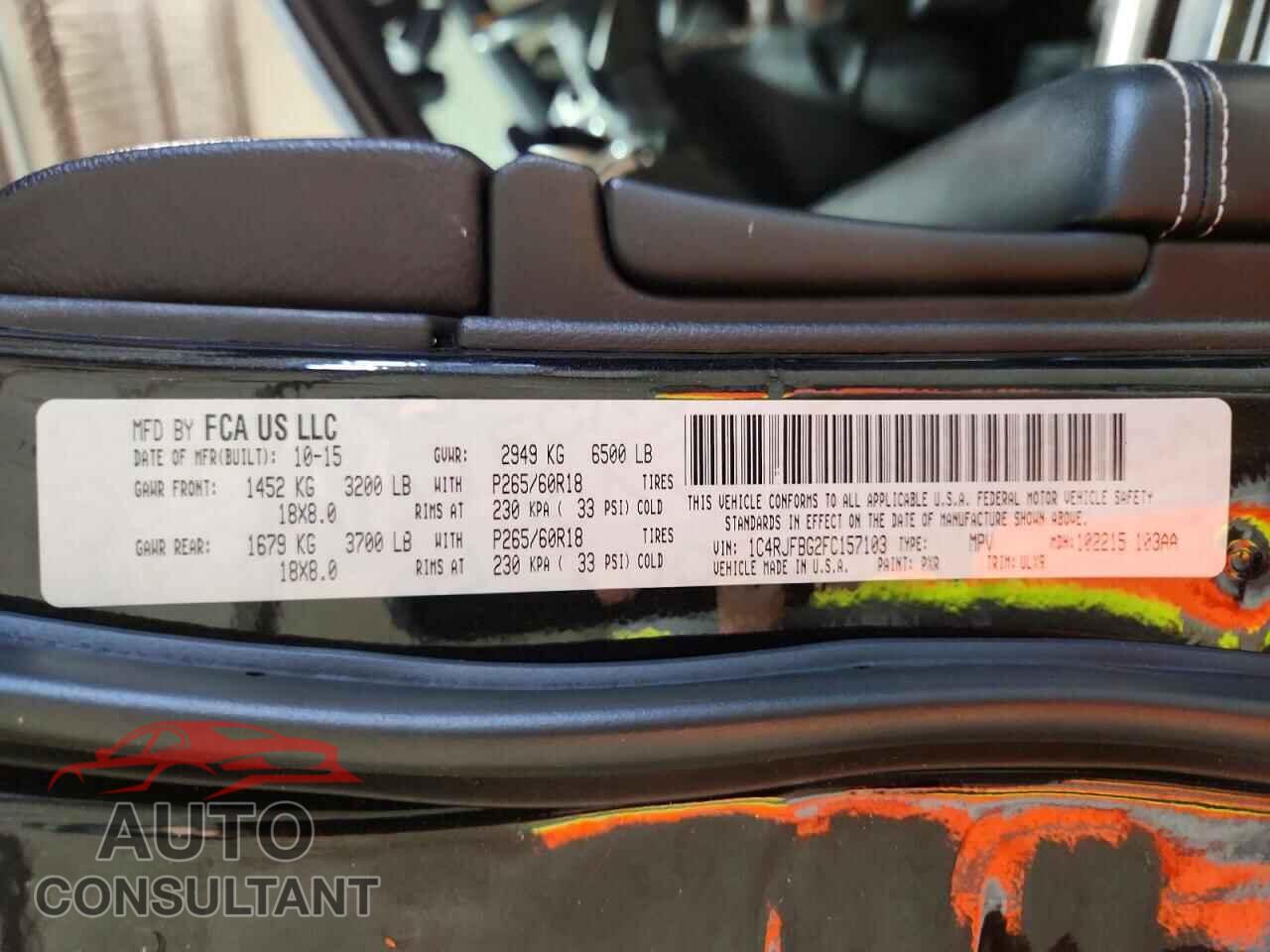 JEEP CHEROKEE 2015 - 1C4RJFBG2FC157103