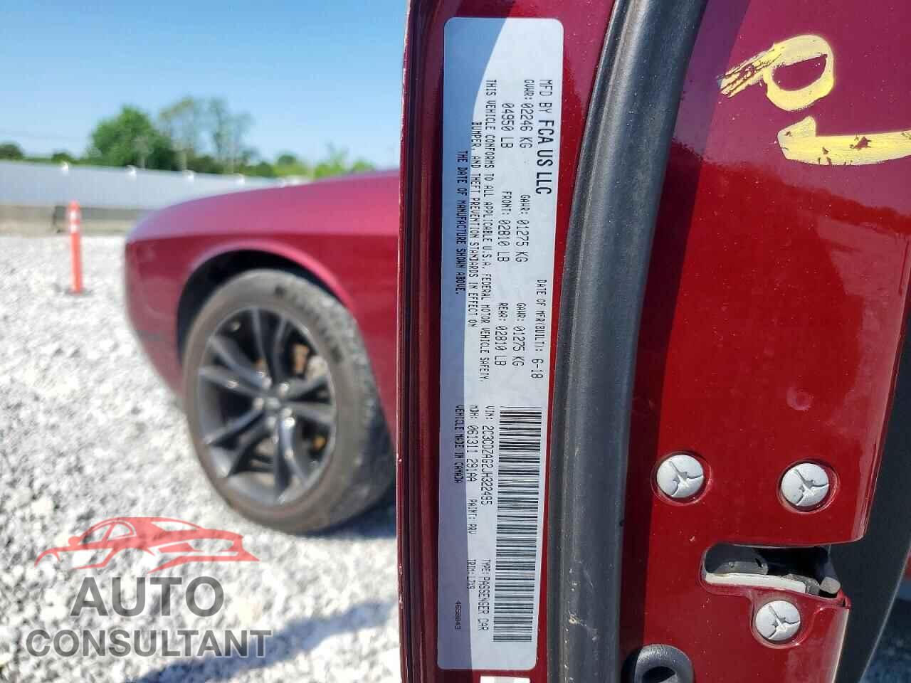 DODGE CHALLENGER 2018 - 2C3CDZAG2JH322495