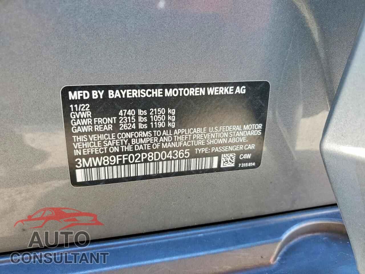 BMW 3 SERIES 2023 - 3MW89FF02P8D04365