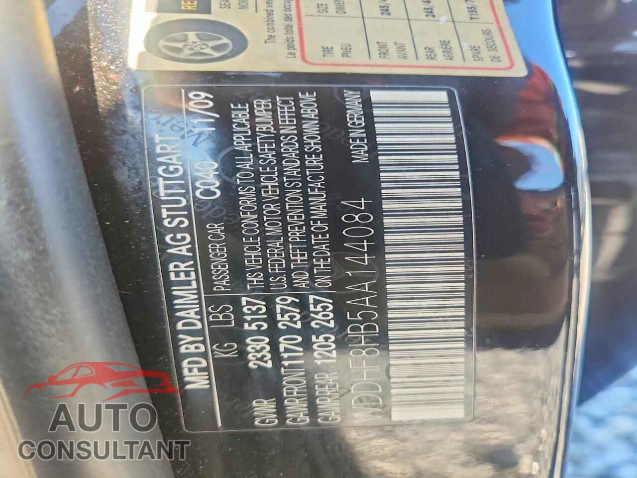 MERCEDES-BENZ E-CLASS 2010 - WDDHF8HB5AA144084