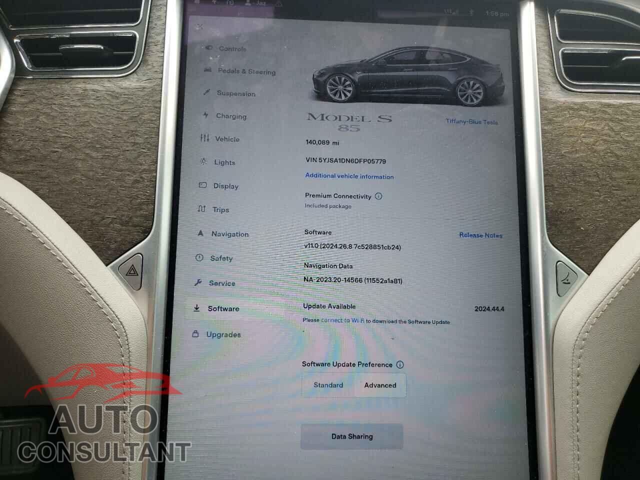 TESLA MODEL S 2013 - 5YJSA1DN6DFP05779