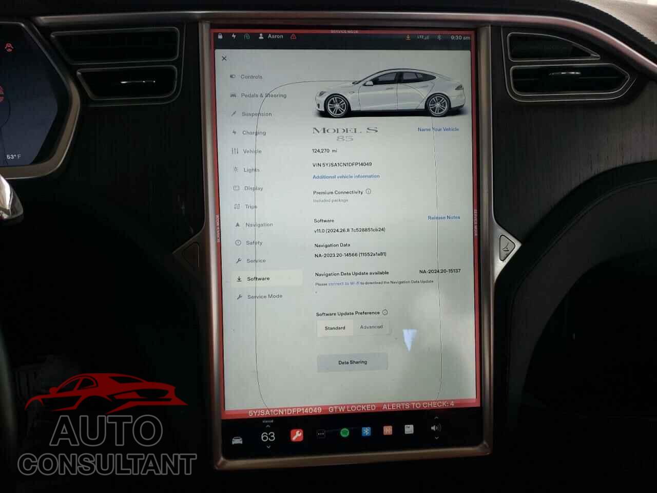 TESLA MODEL S 2013 - 5YJSA1CN1DFP14049