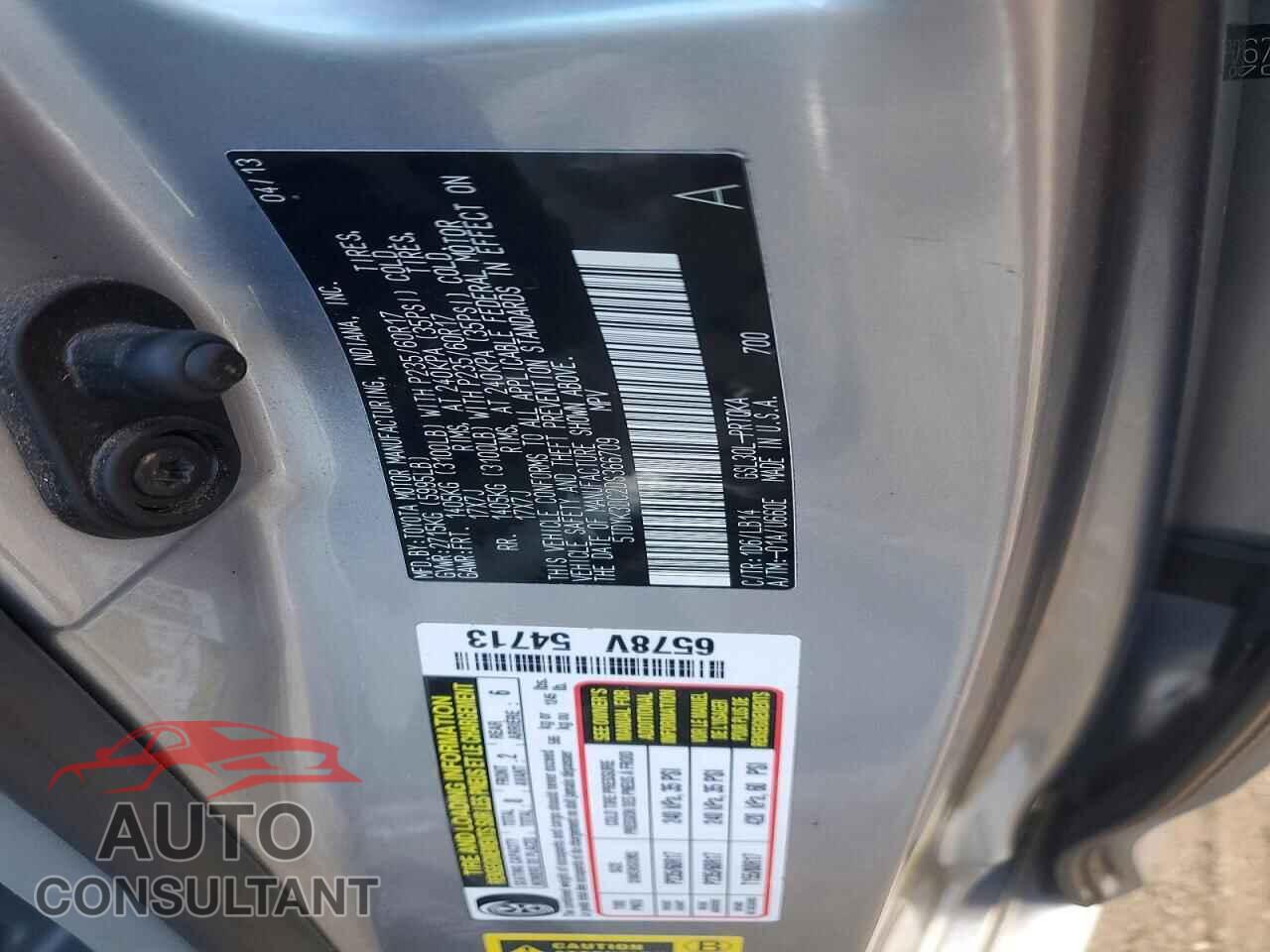 TOYOTA SIENNA 2013 - 5TDYK3DC2DS366709