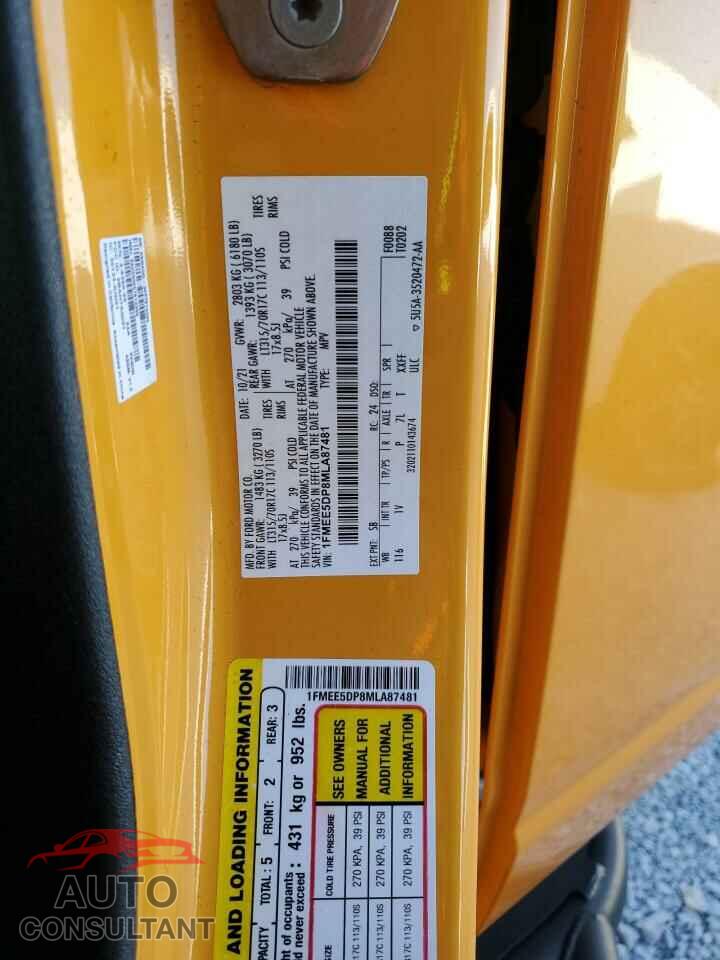 FORD BRONCO 2021 - 1FMEE5DP8MLA87481