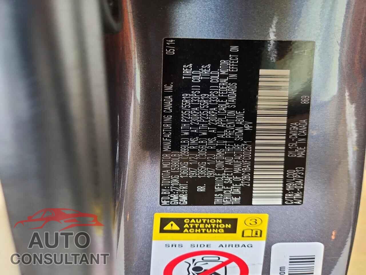 LEXUS RX450 2015 - 2T2BC1BAXFC002571