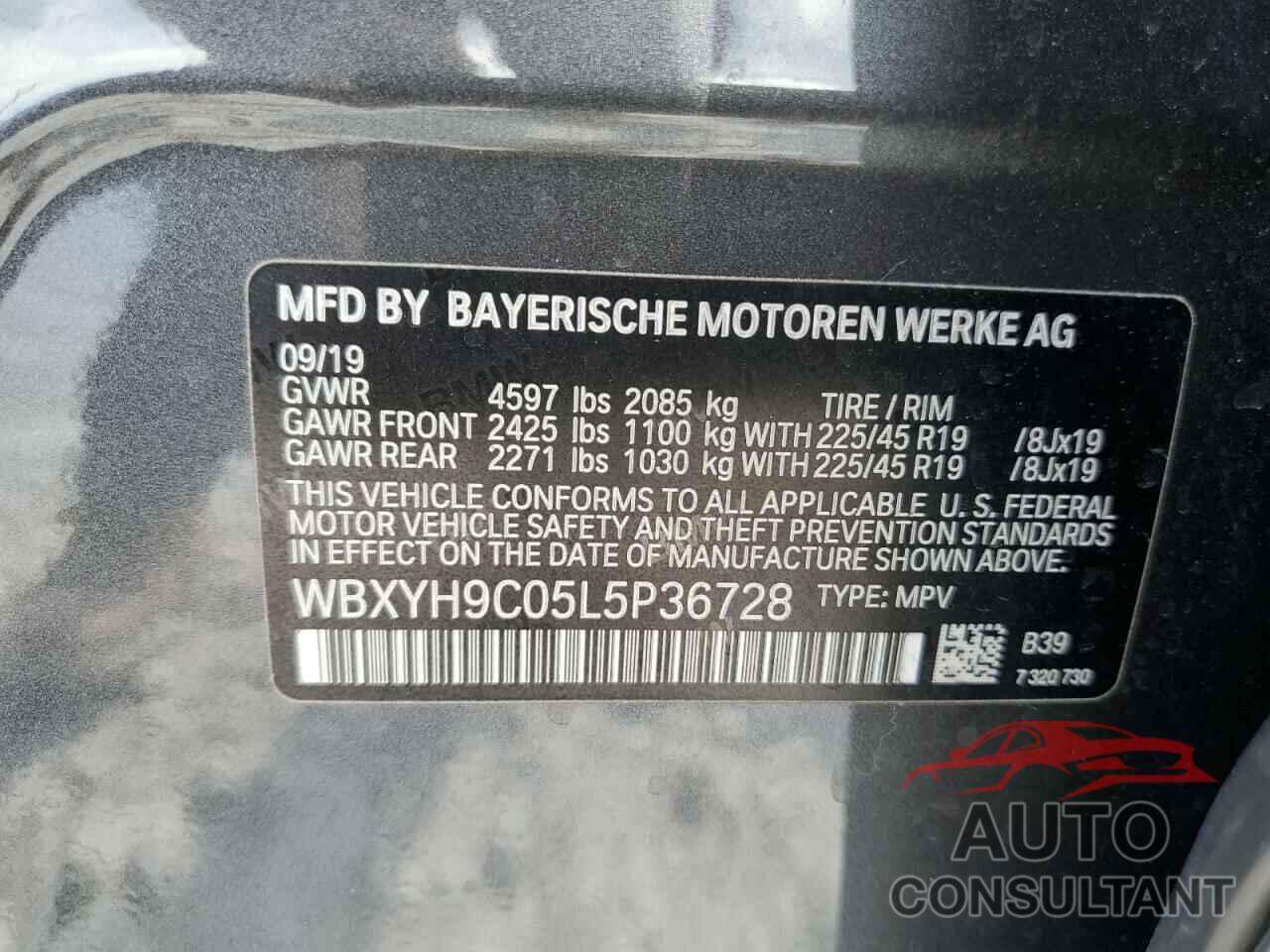BMW X2 2020 - WBXYH9C05L5P36728