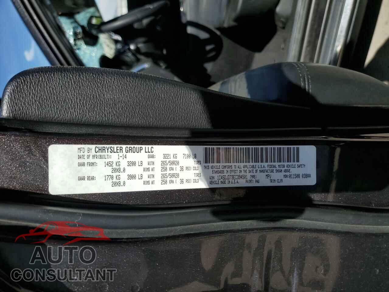 DODGE DURANGO 2014 - 1C4SDJDT9EC394501