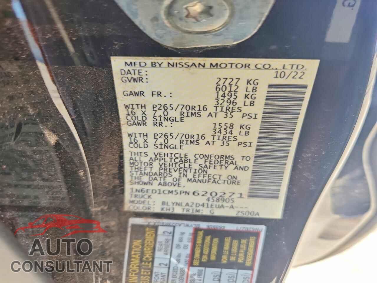 NISSAN FRONTIER 2023 - 1N6ED1CM5PN620271