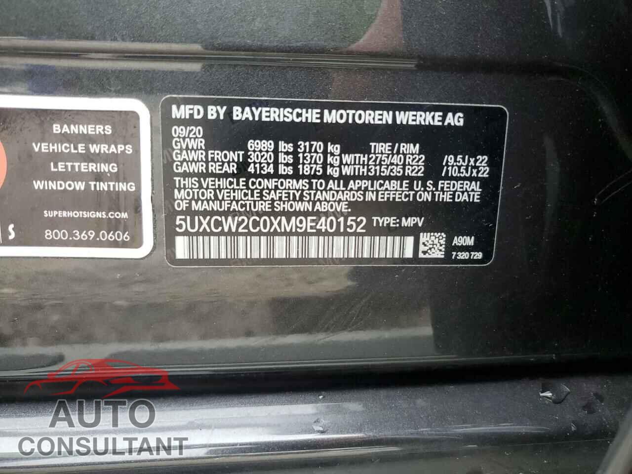 BMW X7 2021 - 5UXCW2C0XM9E40152