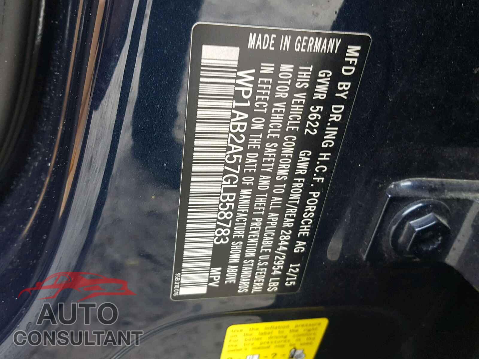 PORSCHE MACAN S 2016 - WP1AB2A57GLB58783
