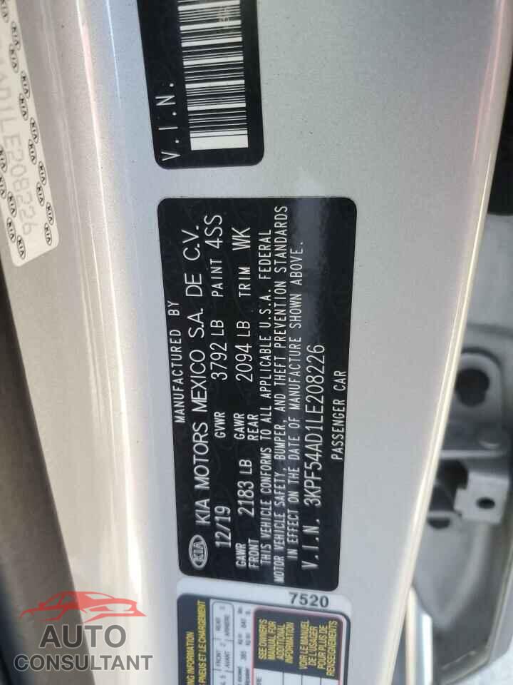 KIA FORTE 2020 - 3KPF54AD1LE208226