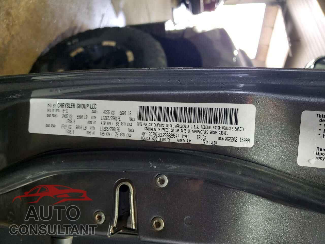 DODGE RAM 2500 2011 - 3D7UT2CL2BG629547