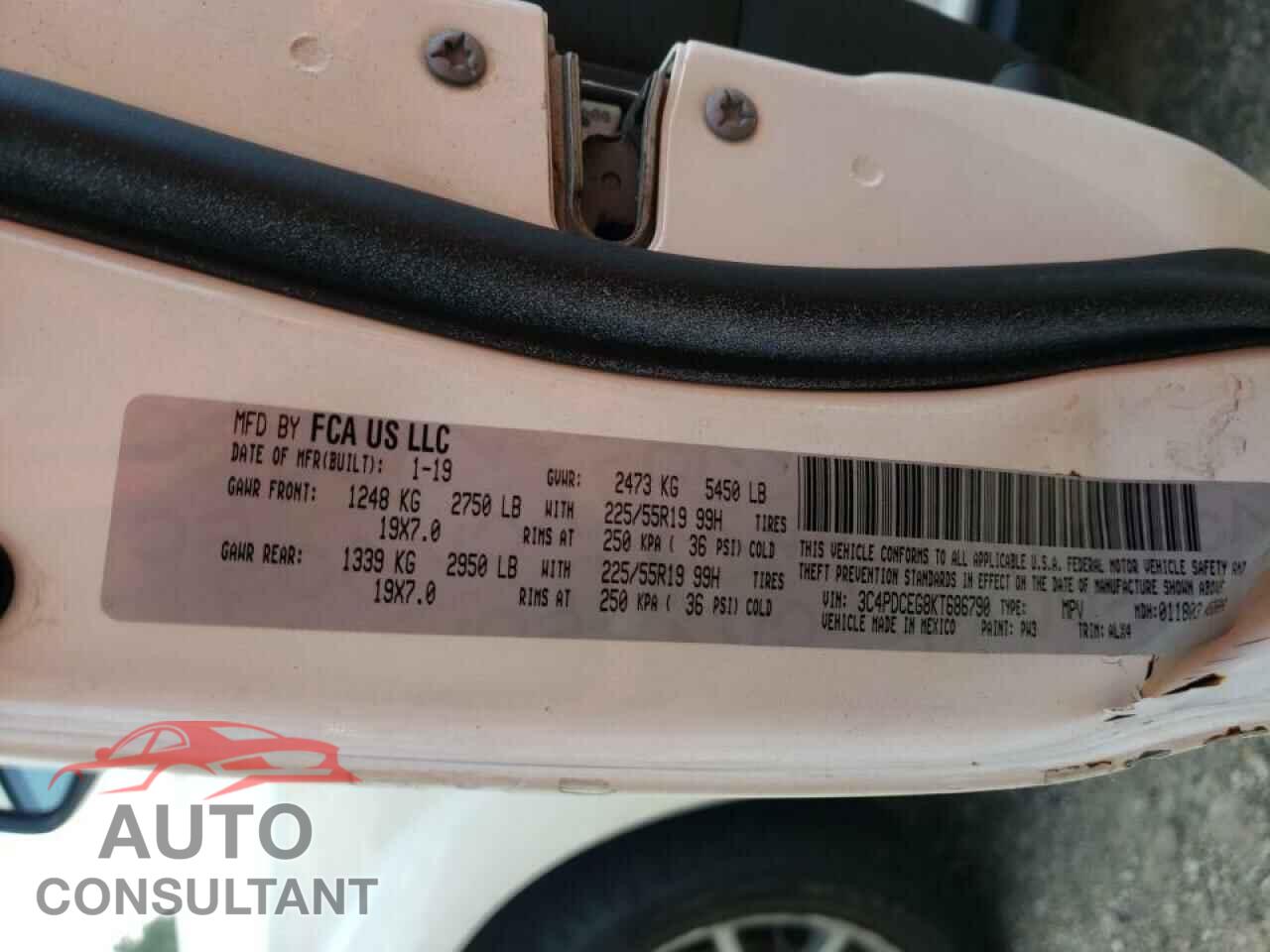 DODGE JOURNEY 2019 - 3C4PDCEG8KT686790