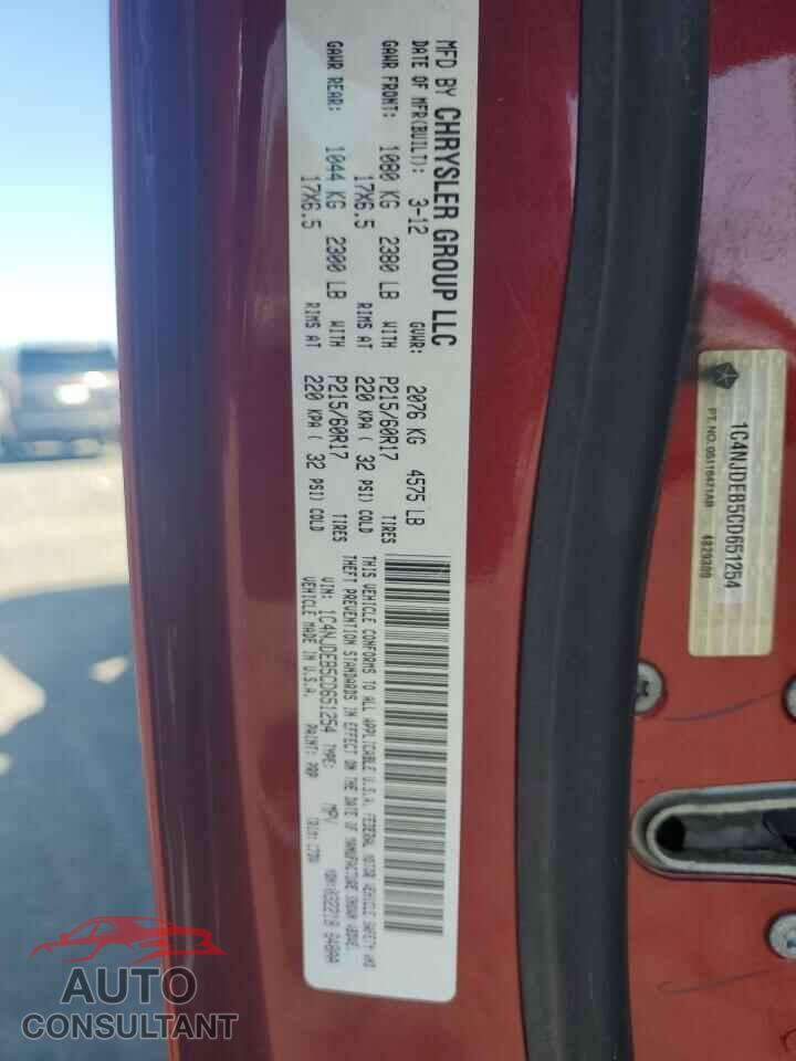 JEEP COMPASS 2012 - 1C4NJDEB5CD651254