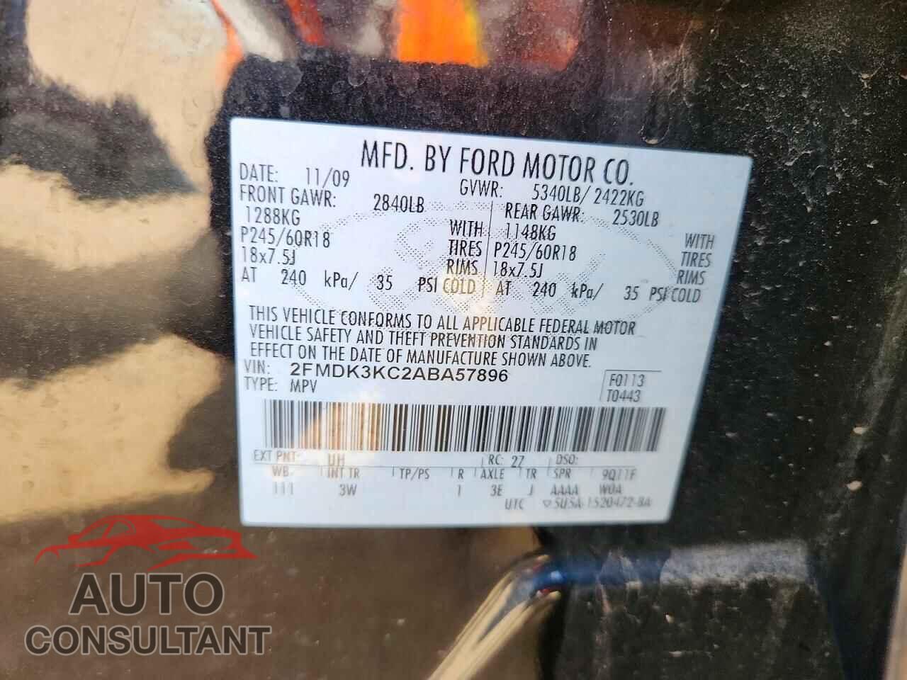 FORD EDGE 2010 - 2FMDK3KC2ABA57896