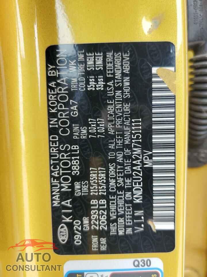 KIA SELTOS 2021 - KNDEU2AA2M7151111