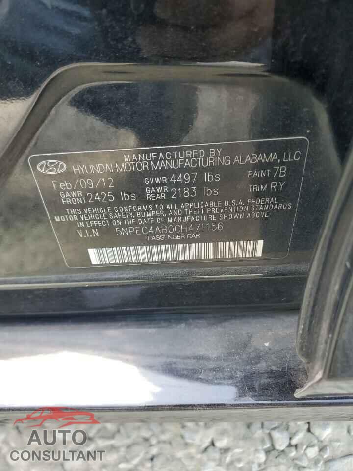 HYUNDAI SONATA 2012 - 5NPEC4AB0CH471156