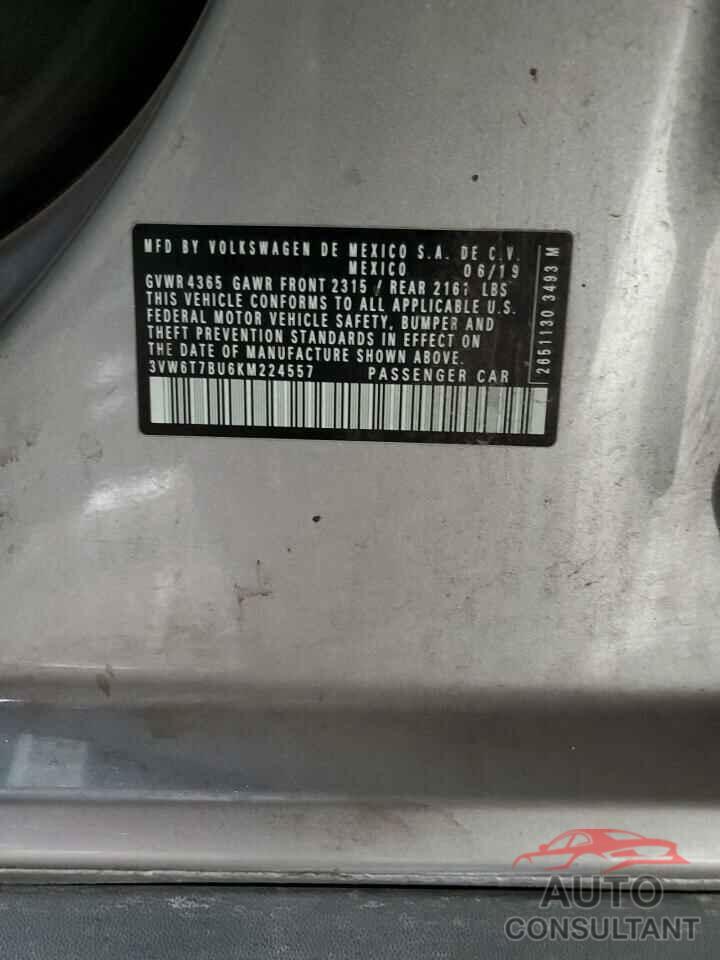 VOLKSWAGEN JETTA 2019 - 3VW6T7BU6KM224557