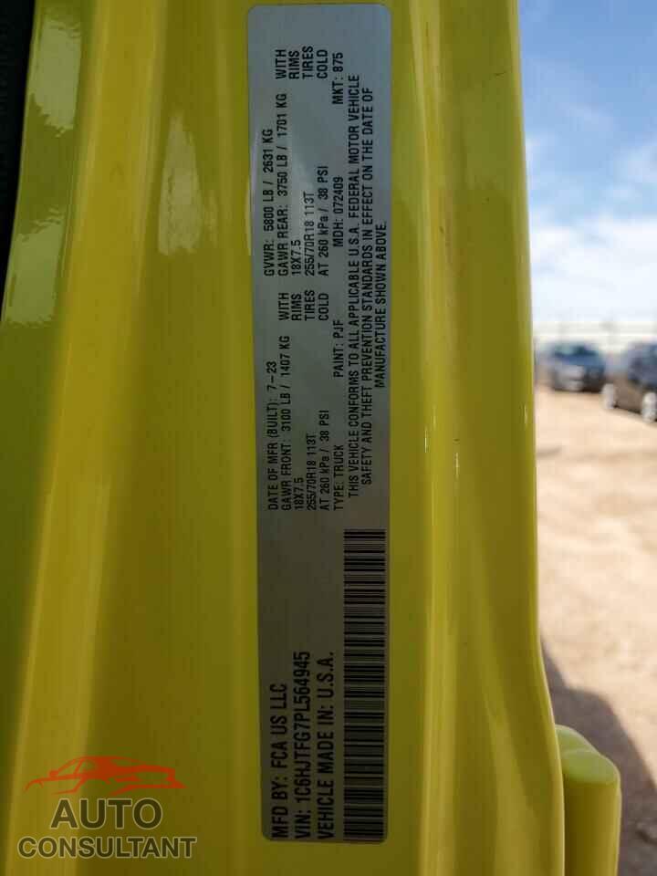 JEEP GLADIATOR 2023 - 1C6HJTFG7PL564945
