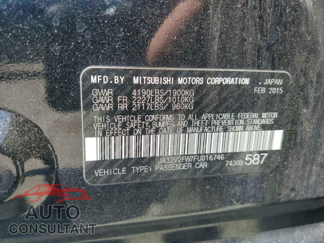 MITSUBISHI LANCER 2015 - JA32V2FW7FU016746