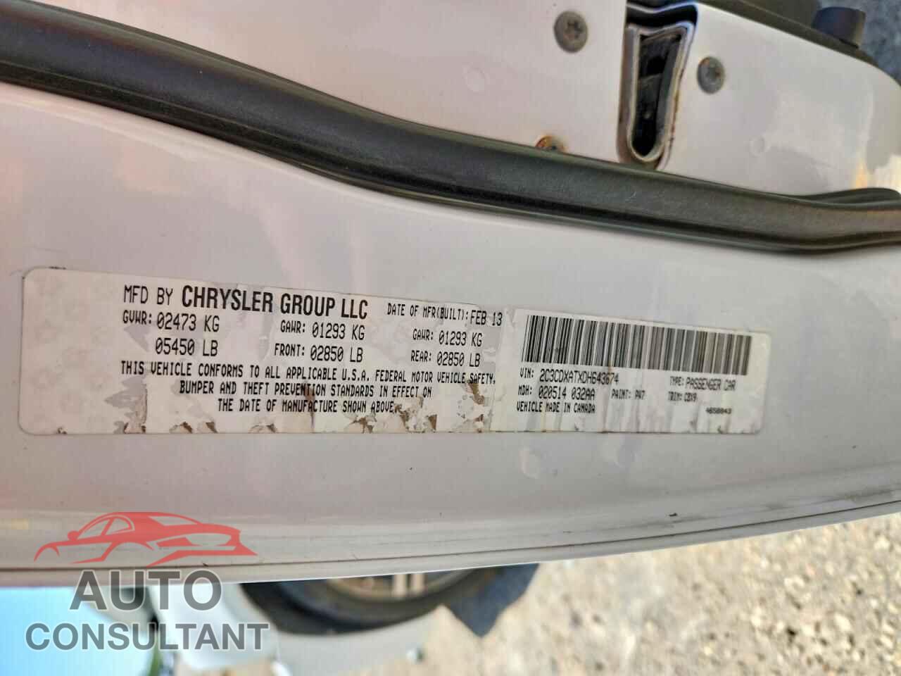 DODGE CHARGER 2013 - 2C3CDXATXDH643674