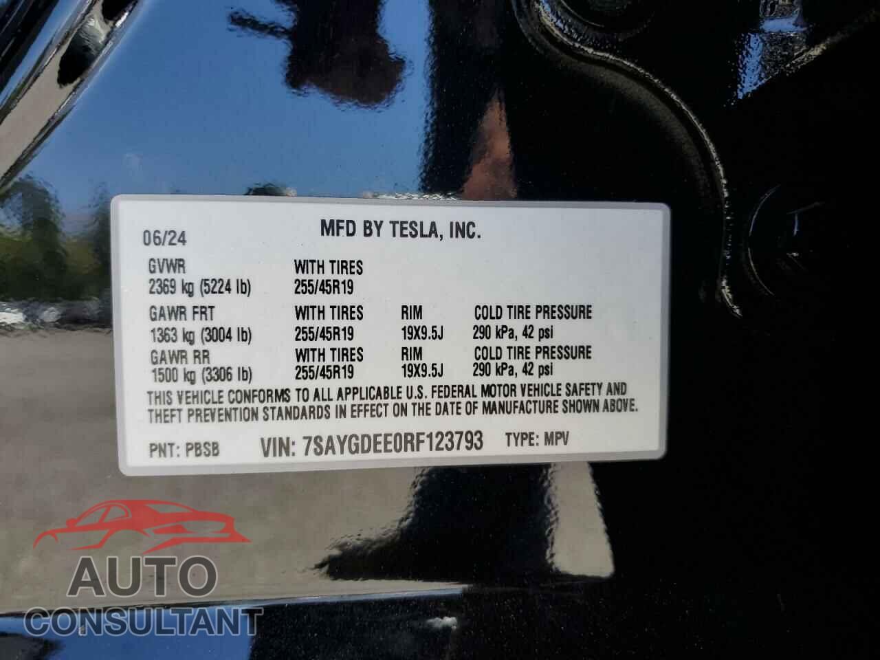 TESLA MODEL Y 2024 - 7SAYGDEE0RF123793