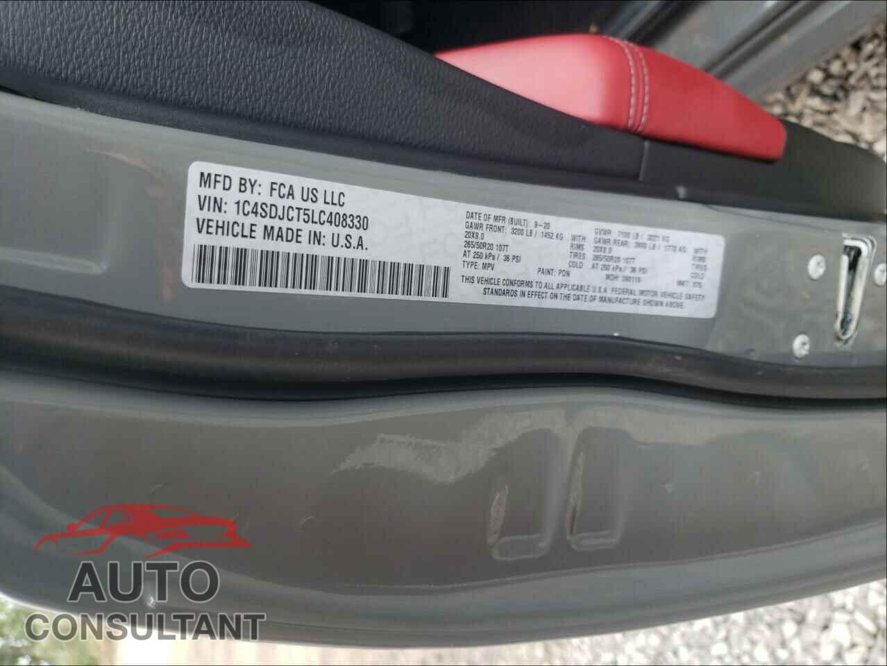 DODGE DURANGO 2020 - 1C4SDJCT5LC408330