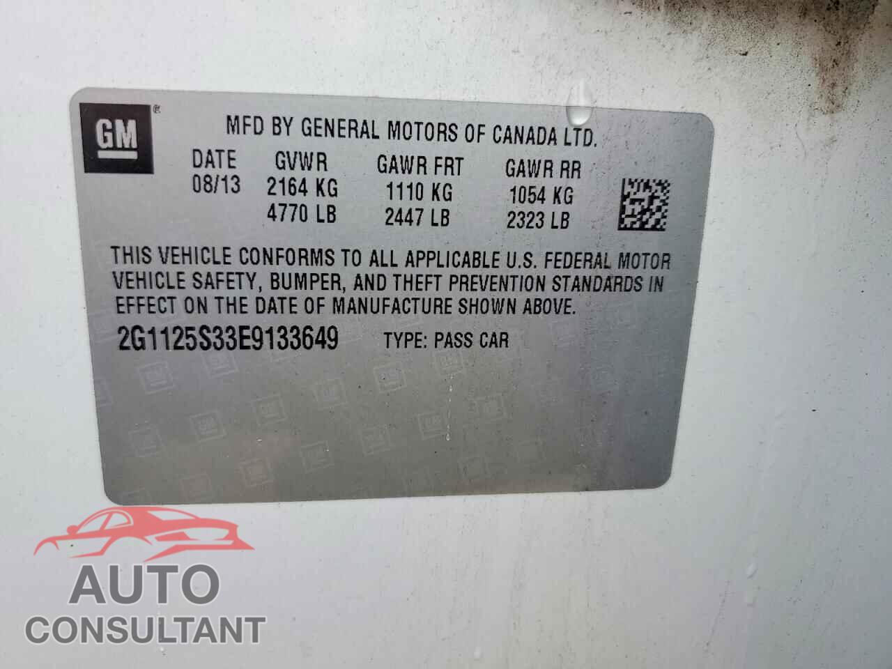 CHEVROLET IMPALA 2014 - 2G1125S33E9133649