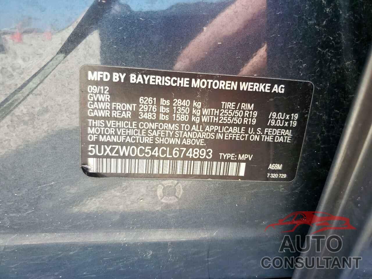 BMW X5 2012 - 5UXZW0C54CL674893