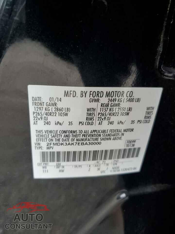 FORD EDGE 2014 - 2FMDK3AK7EBA30000