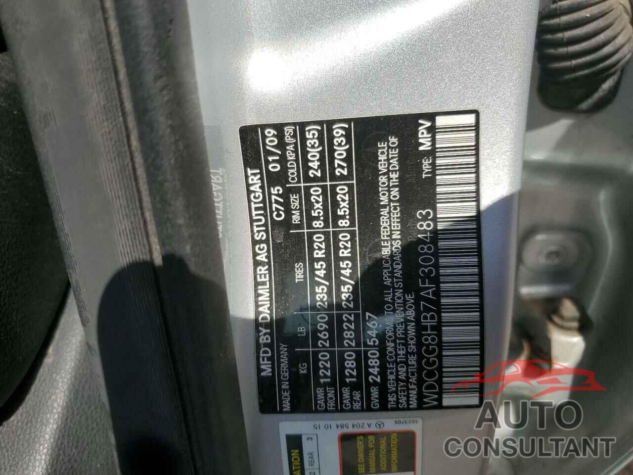 MERCEDES-BENZ GLK-CLASS 2010 - WDCGG8HB7AF308483