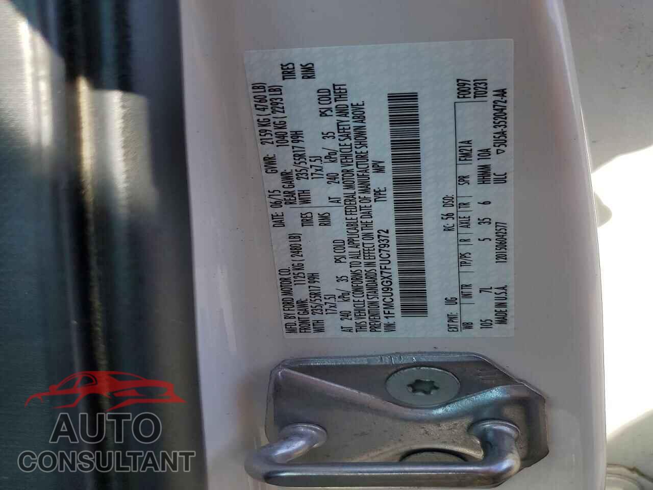 FORD ESCAPE 2015 - 1FMCU9GX7FUC79372