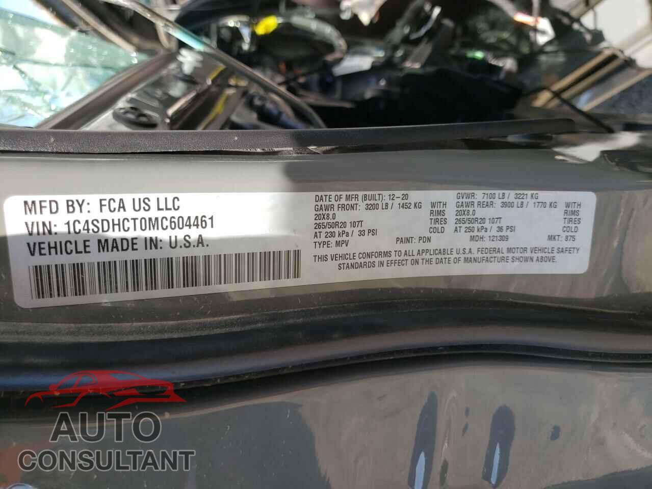 DODGE DURANGO 2021 - 1C4SDHCT0MC604461