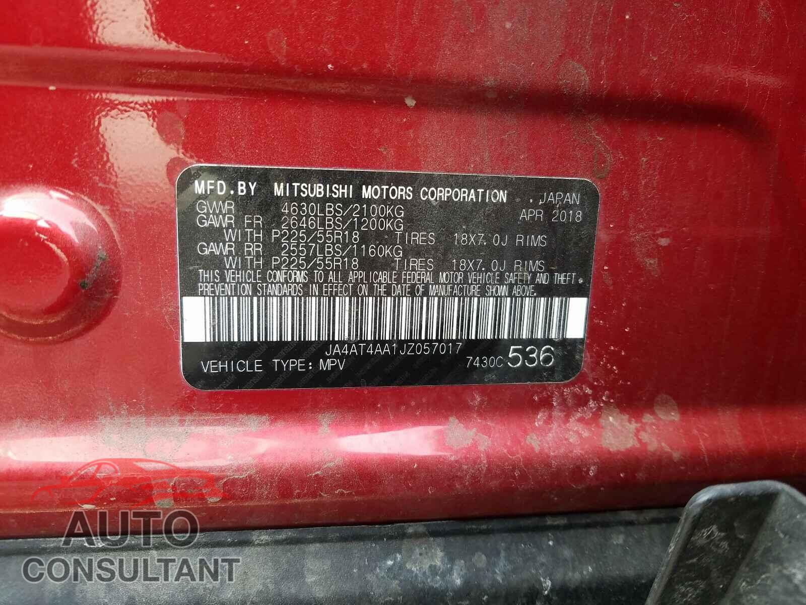 MITSUBISHI ECLIPSE 2018 - JA4AT4AA1JZ057017