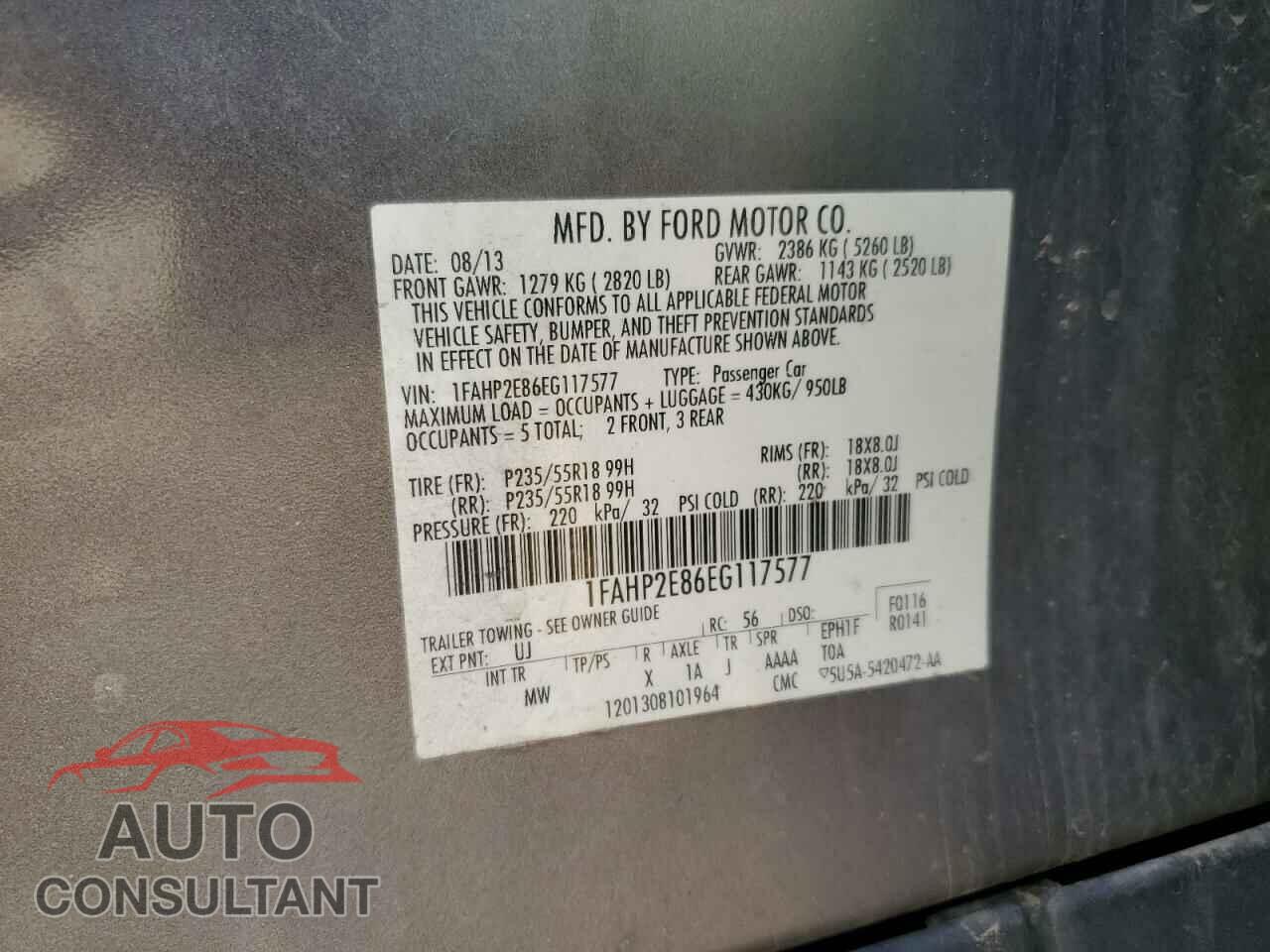 FORD TAURUS 2014 - 1FAHP2E86EG117577