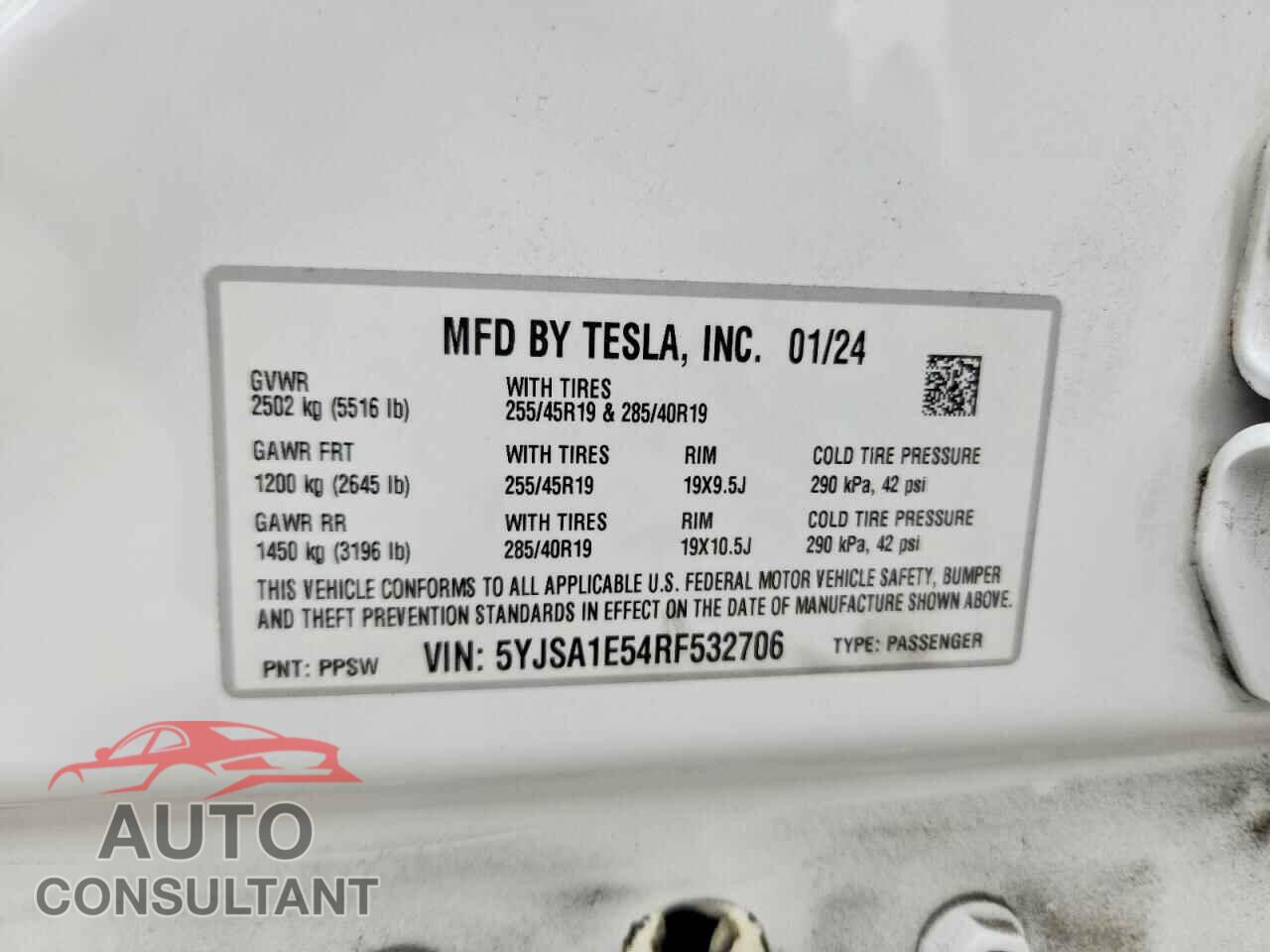 TESLA MODEL S 2024 - 5YJSA1E54RF532706