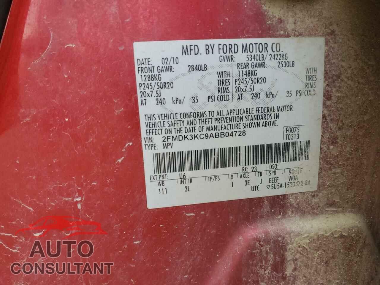 FORD EDGE 2010 - 2FMDK3KC9ABB04728