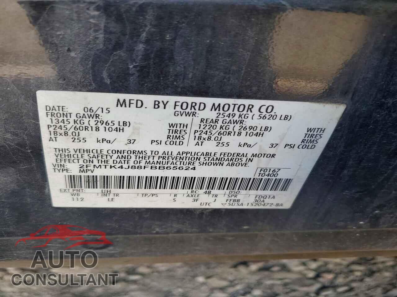 FORD EDGE 2015 - 2FMTK4J88FBB65624