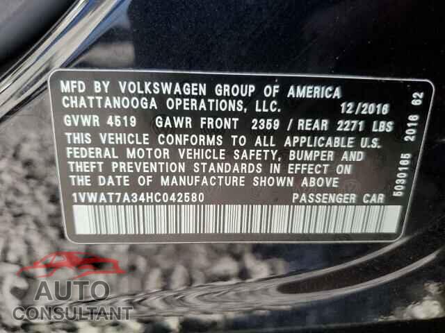 VOLKSWAGEN PASSAT 2017 - 1VWAT7A34HC042580