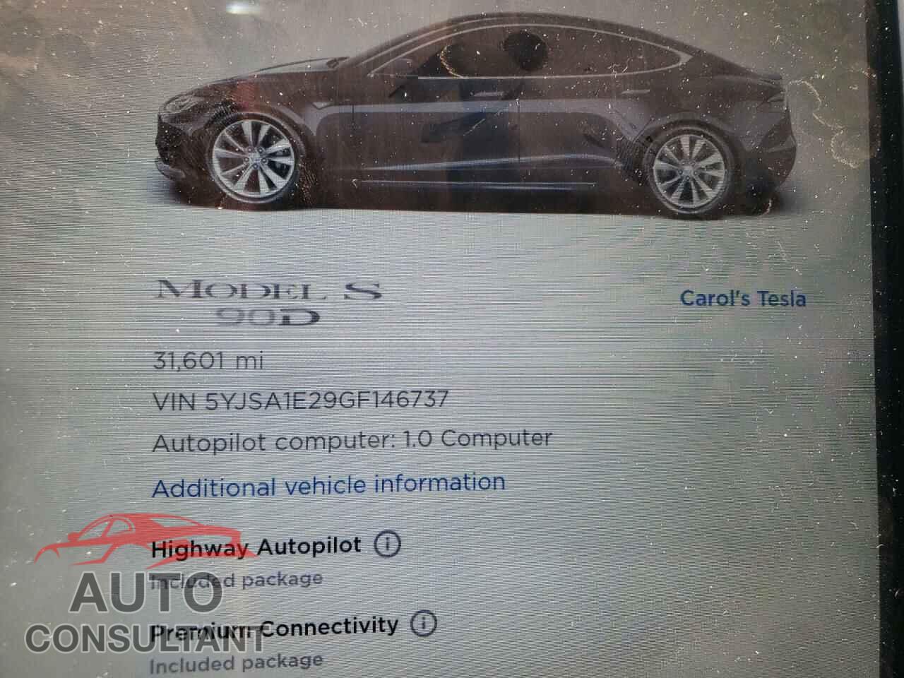 TESLA MODEL S 2016 - 5YJSA1E29GF146737