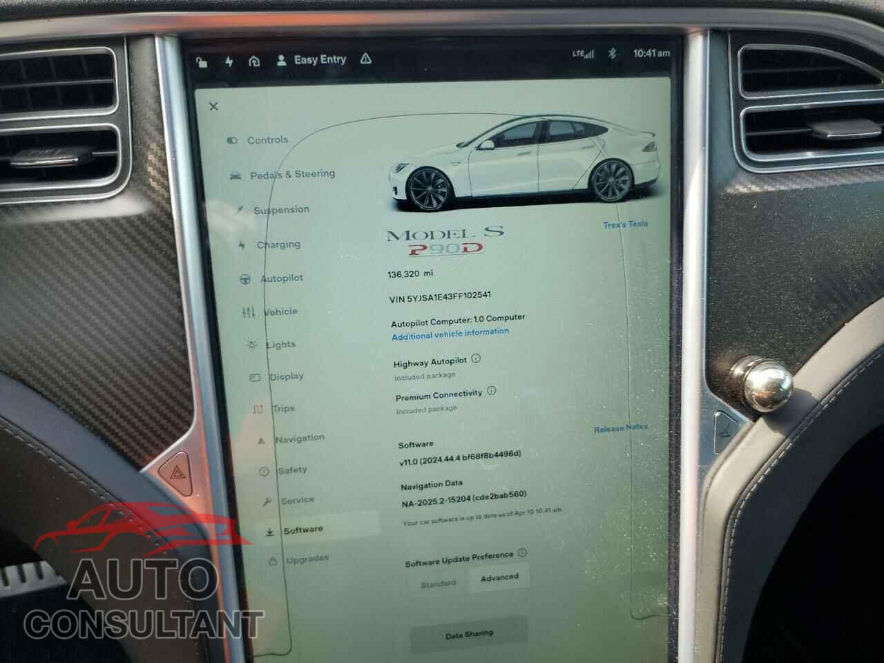 TESLA MODEL S 2015 - 5YJSA1E43FF102541